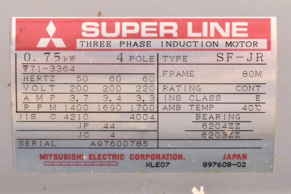 Mitsubishi SF-JR 4Pole - Used Mitsubishi SF-JR 4Pole - Used